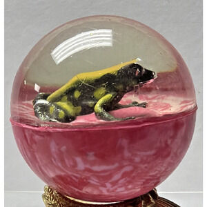 Vintage Pink Rubber Bouncy Ball Frog Inside Vending Machine Novelty Toy